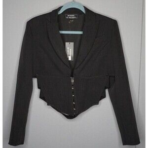 Strides By Miyanna Beulah Women's Corset Blazer in Black size L
